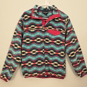 LAST CALL Patagonia Aztec South western Print Synchilla Pullover Jacket Sm